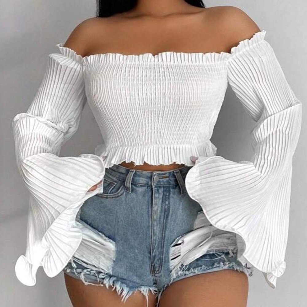 SHEIN White Off-Shoulder Blouse